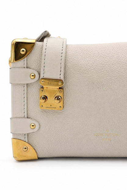 Louis Vuitton Grained Calfskin Side Trunk PM Chalk GHW