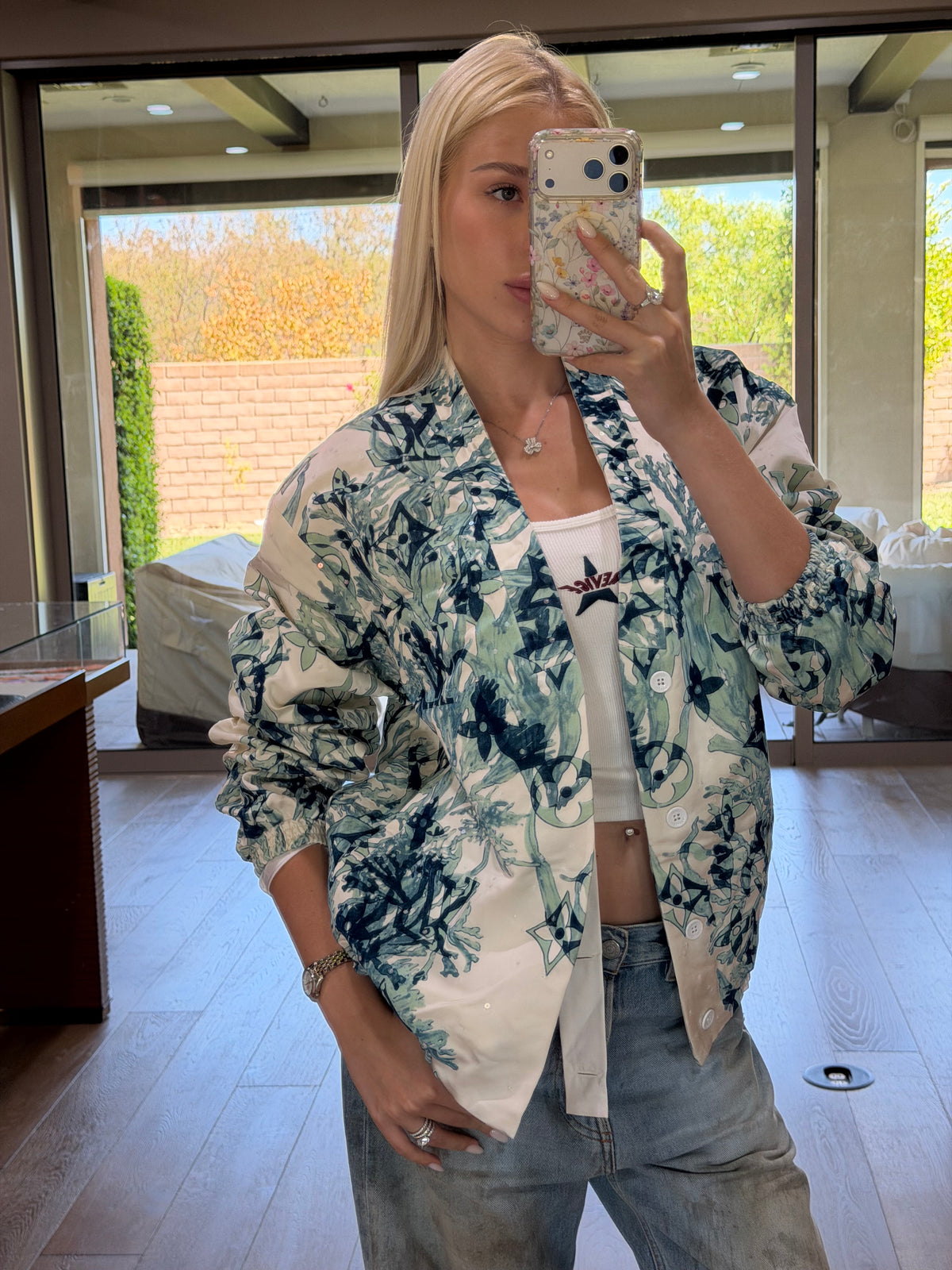 Louis Vuitton Coral Sequin Silk Jacket