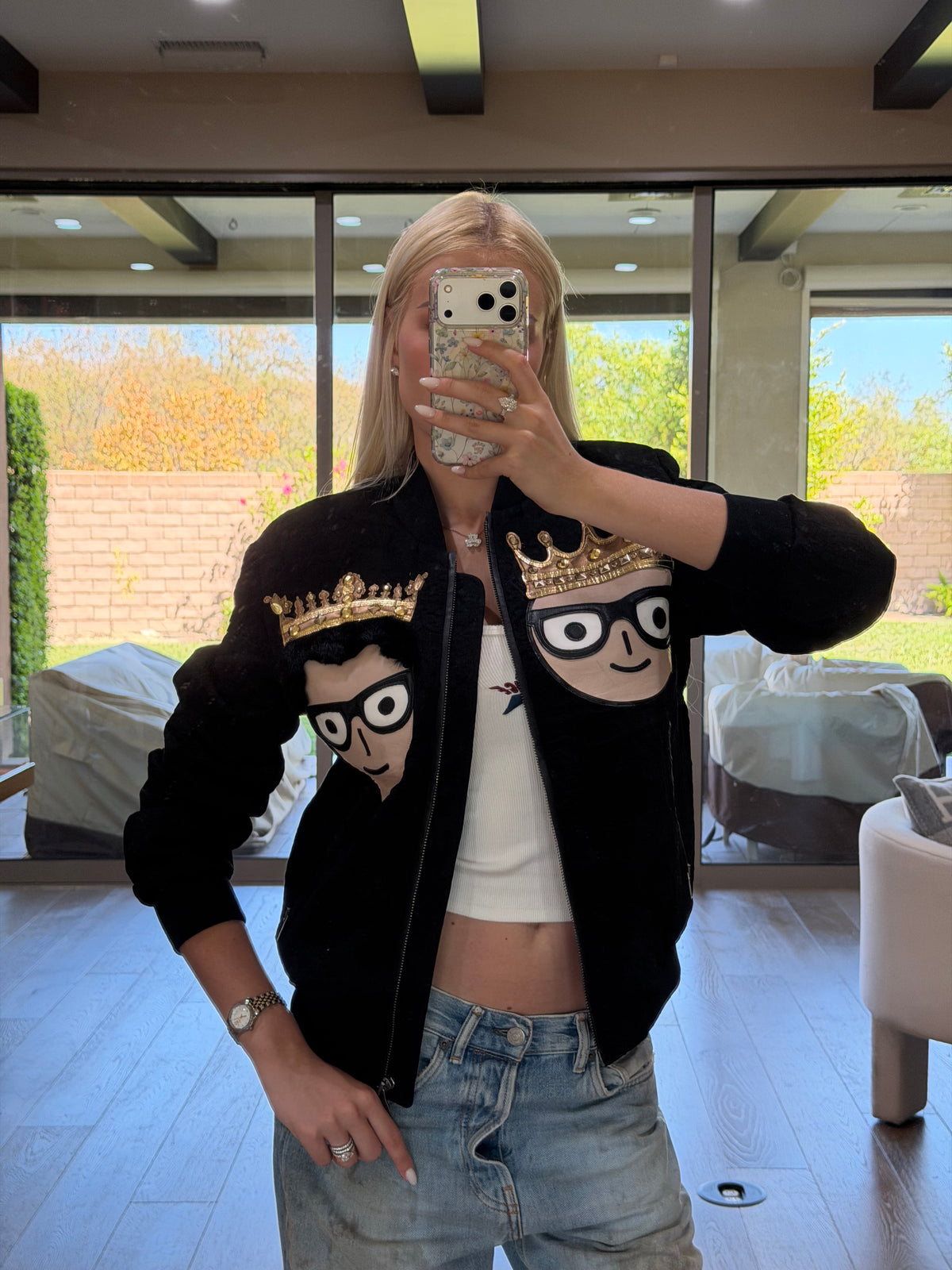 Dolce & Gabbana Black Crown Portrait Jacket