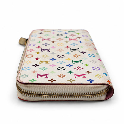 Louis Vuitton Monogram Multicolore Canvas Zippy Wallet White GHW