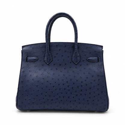 Hermès Birkin 30 Ostrich Bag Navy with Palladium Hardware