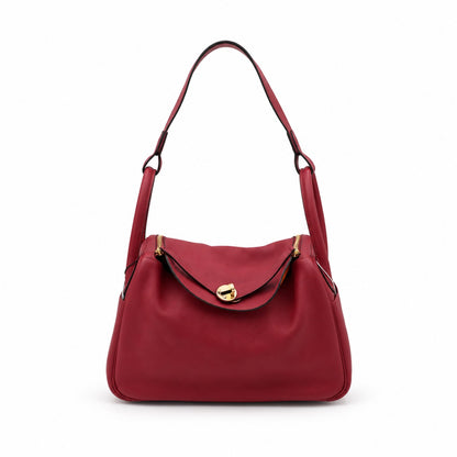 Hermès Leather Lindy 30 Bag Burgundy SHW