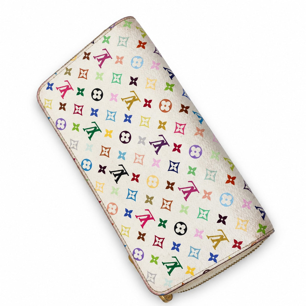 Louis Vuitton Monogram Multicolore Canvas Zippy Wallet White GHW