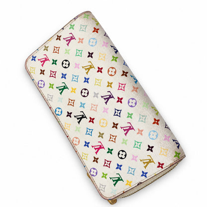 Louis Vuitton Monogram Multicolore Canvas Zippy Wallet White GHW