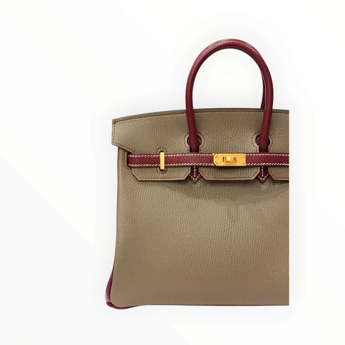 Hermès Birkin 25 HSS Etoupe, Rouge H, Chèvre leather, GHW, Y stamp