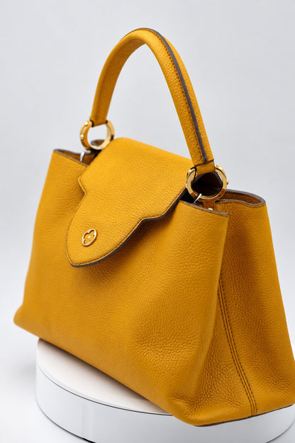Louis Vuitton Capucines Bag Leather MM Yellow GHW