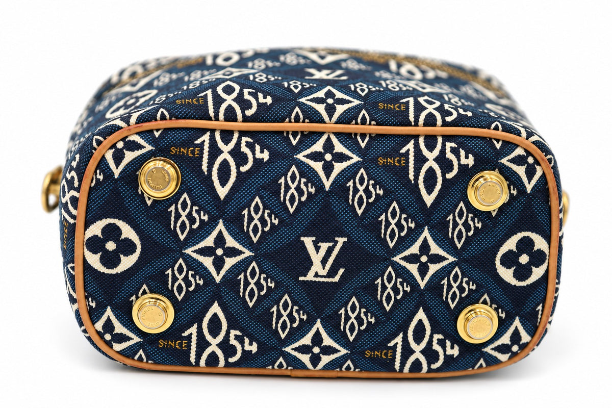 Louis Vuitton Monogram Denim Vanity Top Handle Bag Blue