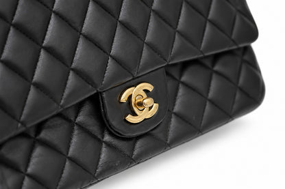 Chanel Quilted Leather Medium Classic Double Flap Black GHW