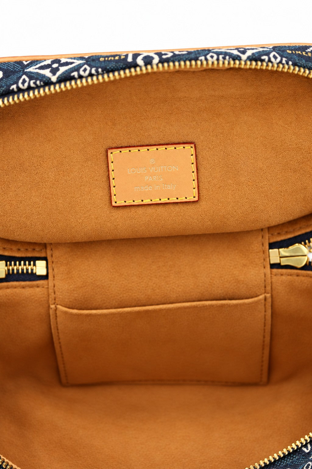 Louis Vuitton Monogram Denim Vanity Top Handle Bag Blue