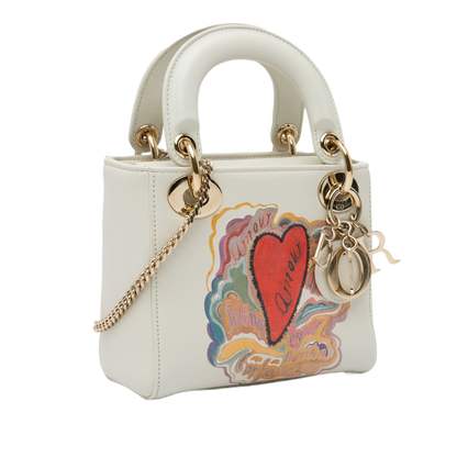 Dior Niki De Saint Phalle Mini Calfskin Dioramour Lady Dior White