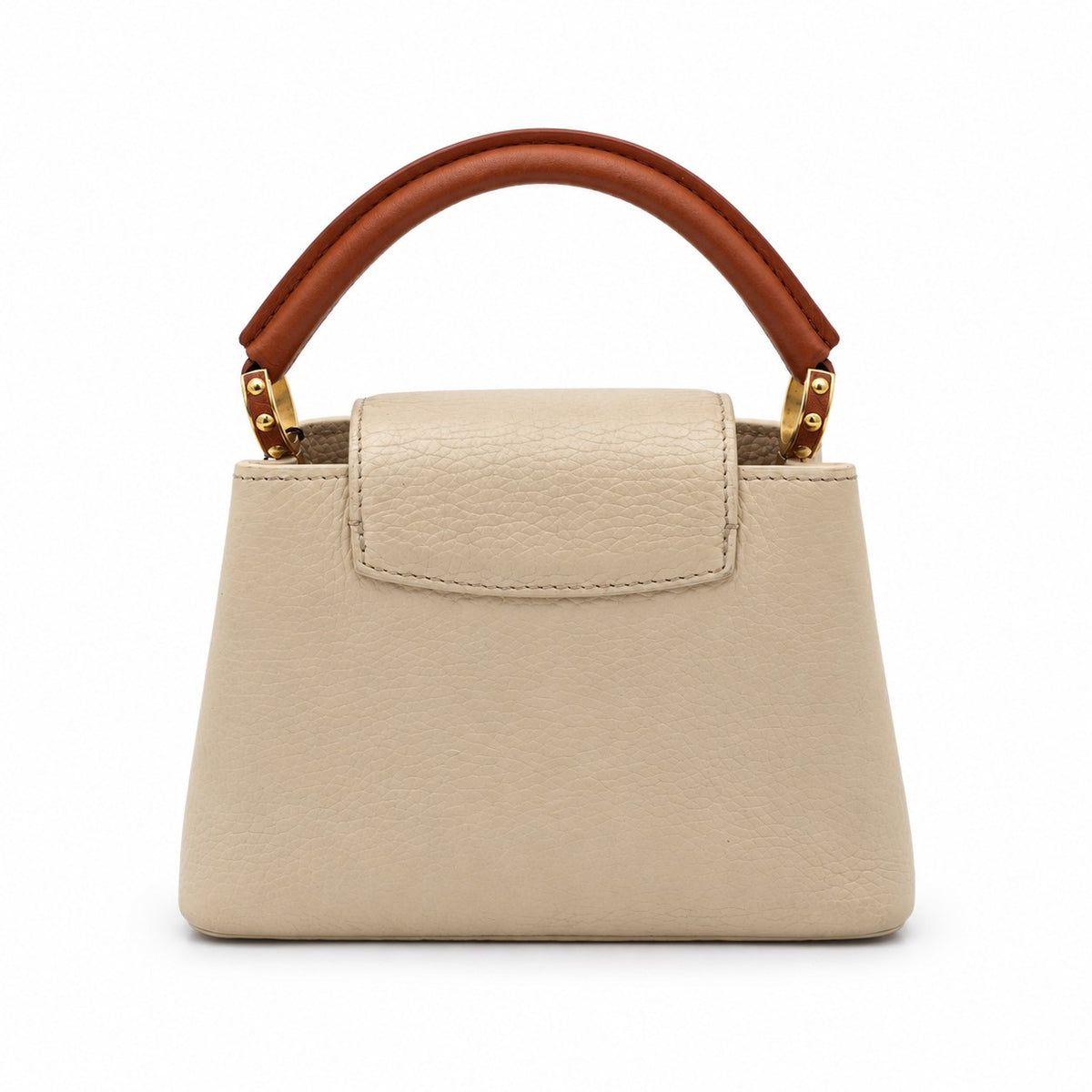Louis Vuitton Leather Capucines Bag Ivory Brown GHW