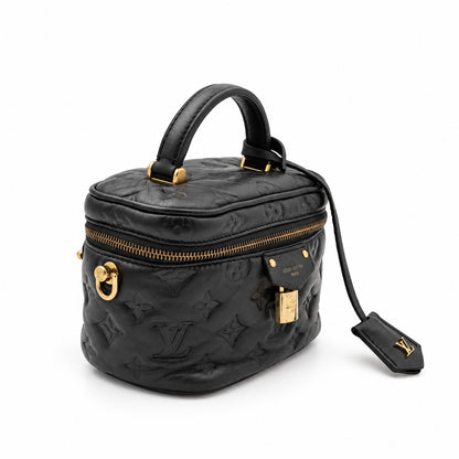 Louis Vuitton Monogram Embossed Leather Vanity NV PM Bag Black GHW