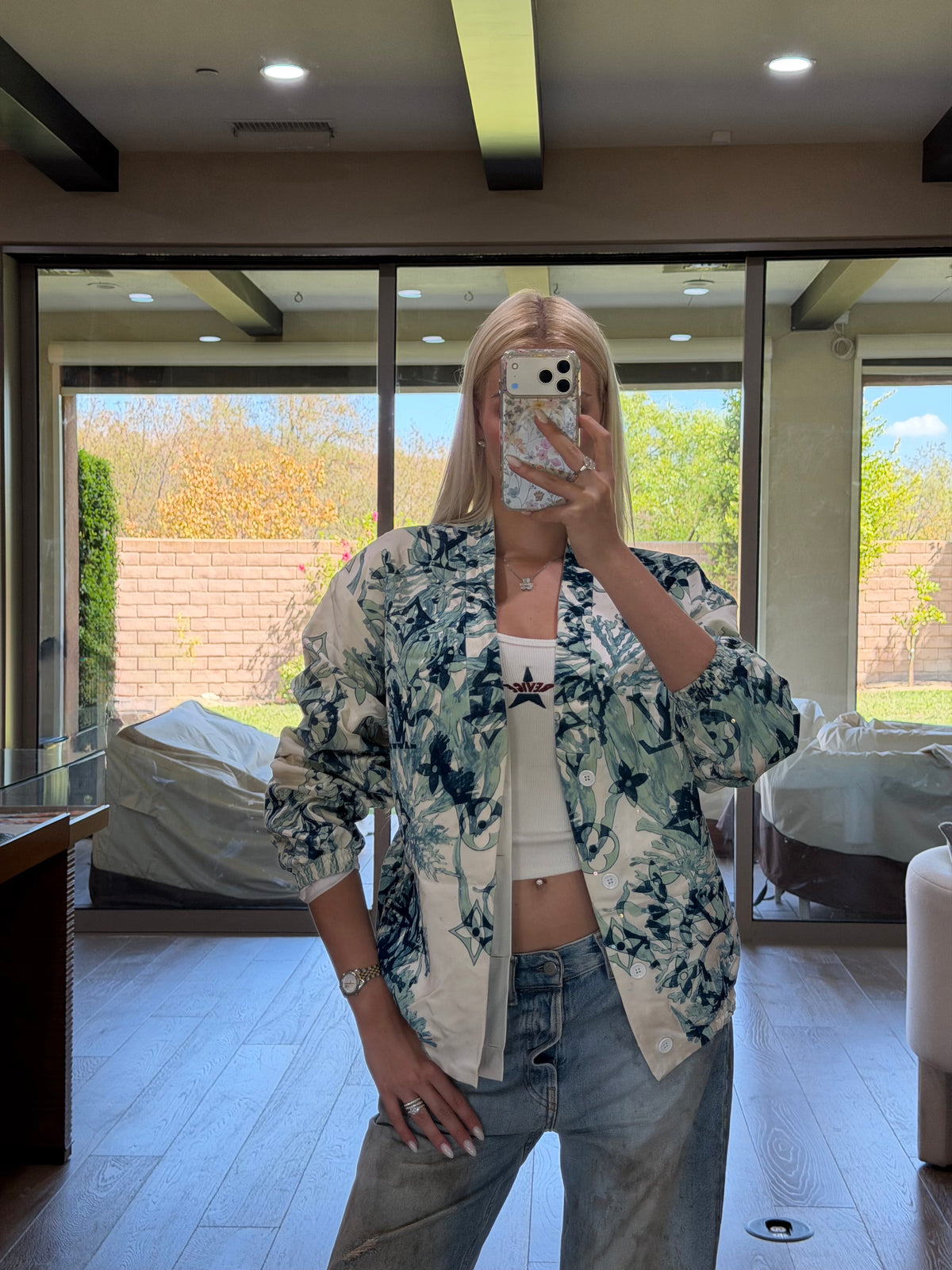 Louis Vuitton Coral Sequin Silk Jacket