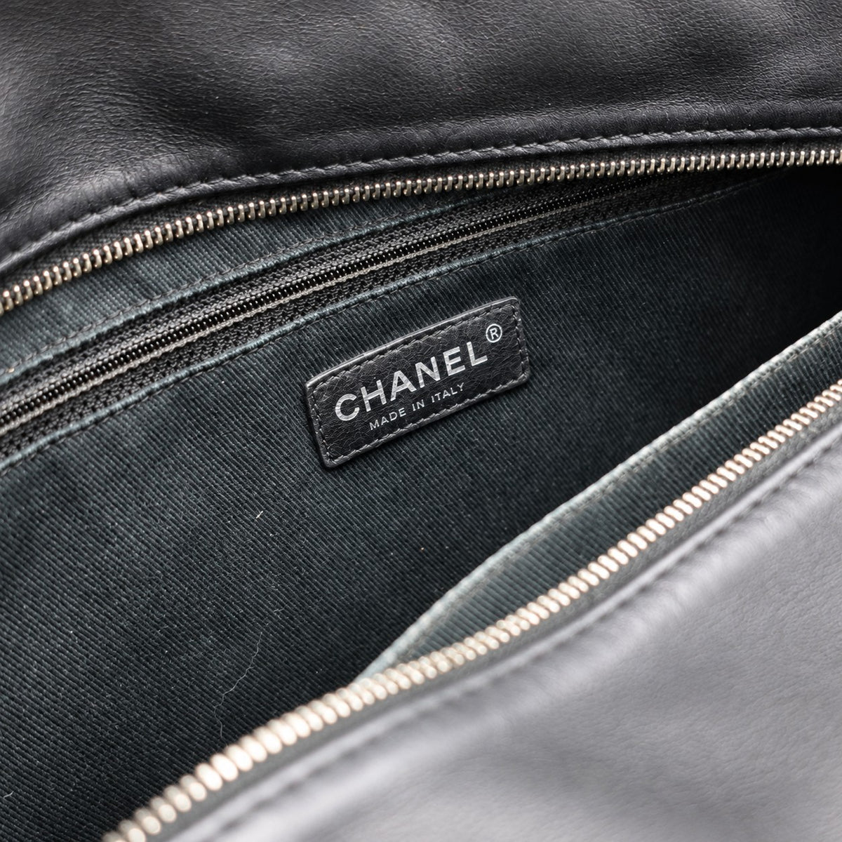 Chanel Quilted Lambskin Chain Shoulder Tote Black SHW