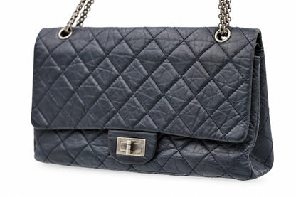 Chanel Quilted Leather Reissue 227 Double Flap Navy SHW