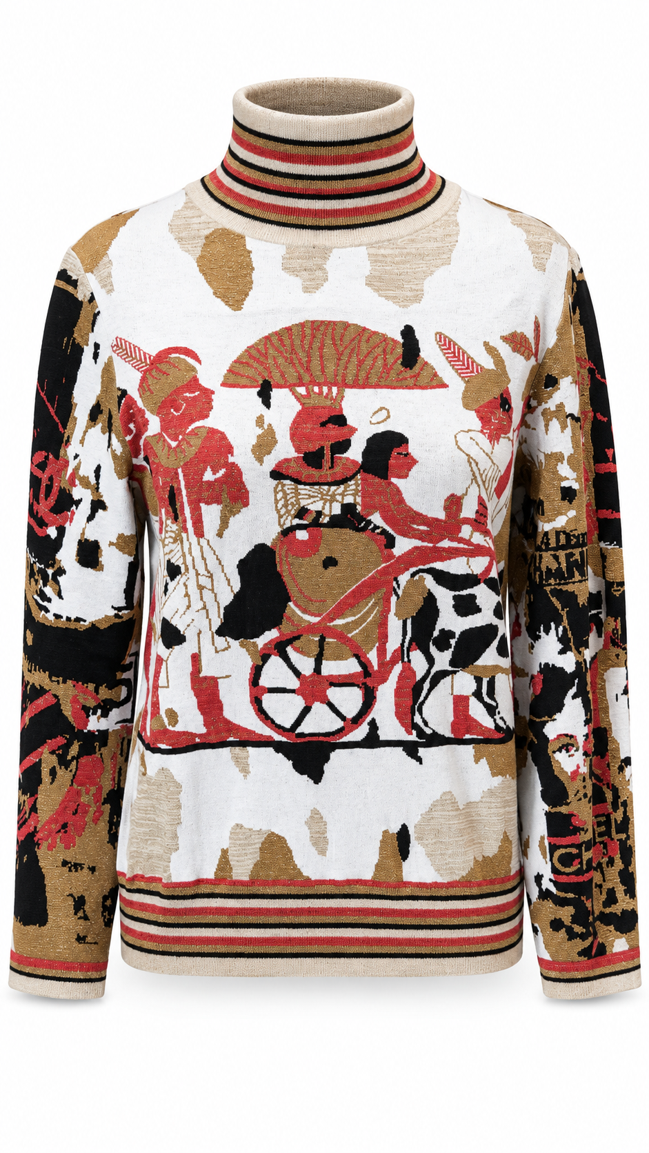 Chanel Egypt Collection Multicolor Portrait Knit Top
