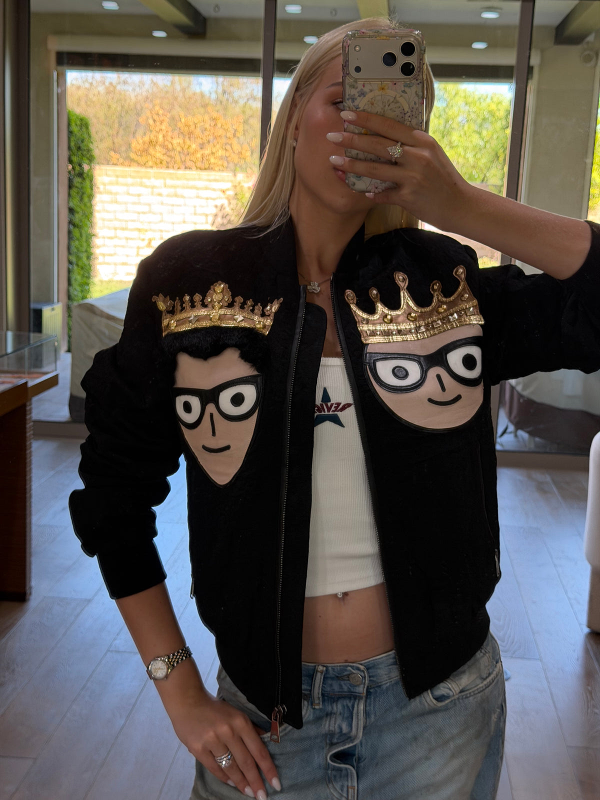Dolce & Gabbana Black Crown Portrait Jacket