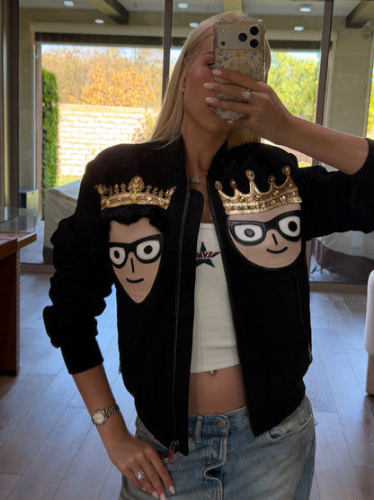 Dolce & Gabbana Black Crown Portrait Jacket