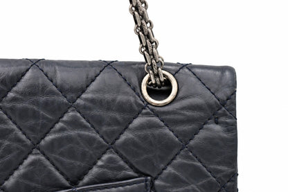 Chanel Quilted Leather Reissue 227 Double Flap Navy SHW
