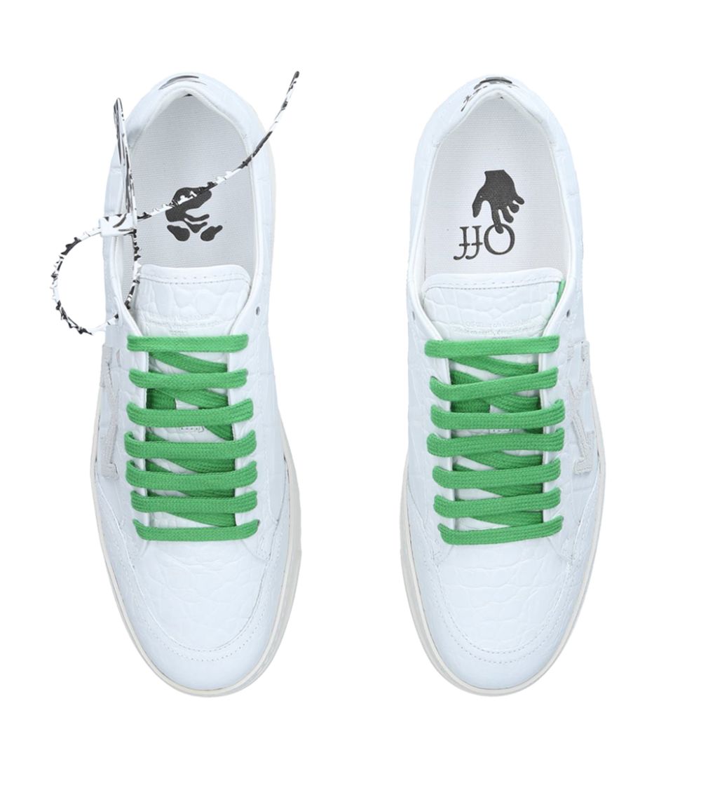 Off-White Croc-Embossed Leather Sneakers