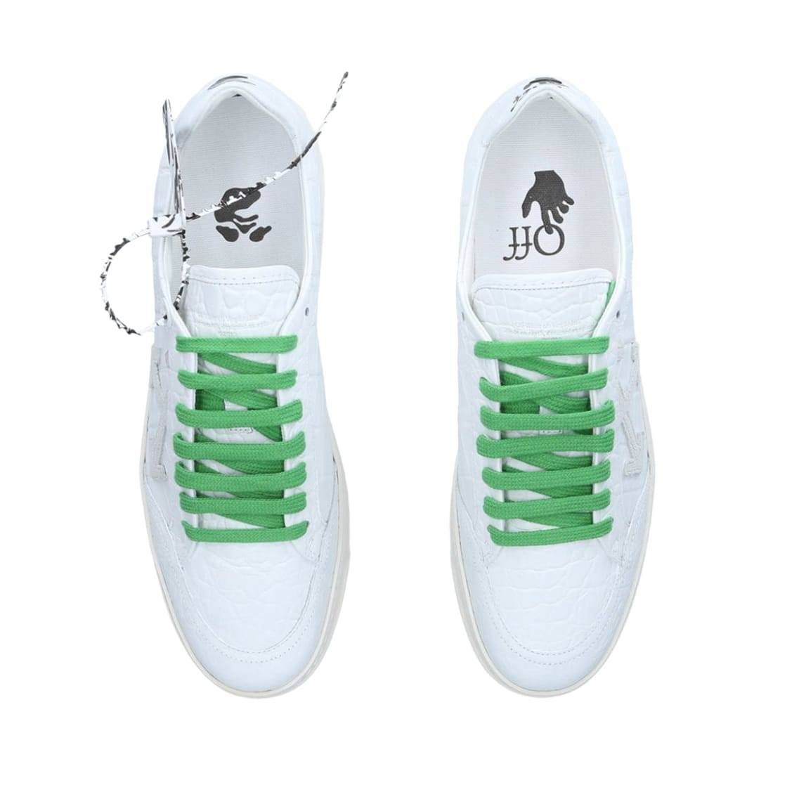 OFF-WHITE Croc-embossed Leather Low-top 2.0 Sneakers In White.