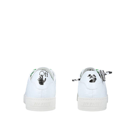 OFF-WHITE Croc-embossed Leather Low-top 2.0 Sneakers In White.