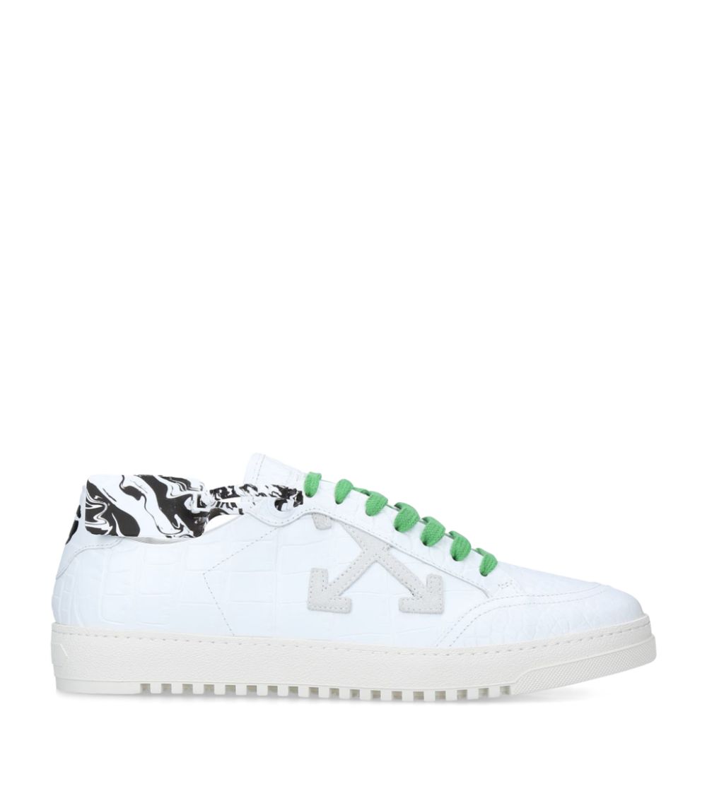 Off-White Croc-Embossed Leather Sneakers