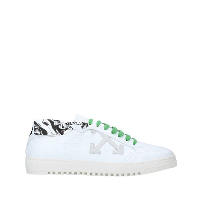 OFF-WHITE Croc-embossed Leather Low-top 2.0 Sneakers In White.