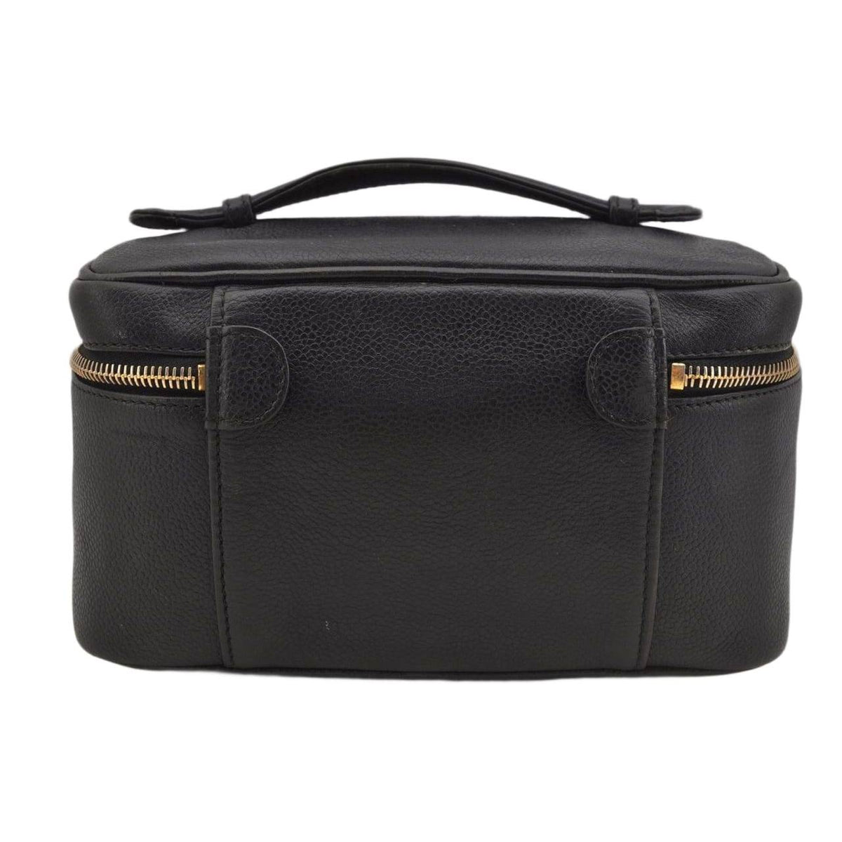 Chanel Caviar Vintage Timeless Cosmetic Case In Black