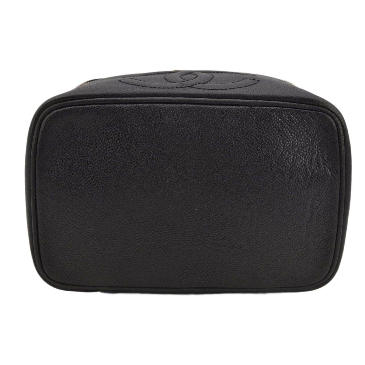 Chanel Caviar Vintage Timeless Cosmetic Case In Black