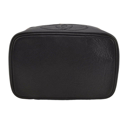 Chanel Caviar Vintage Timeless Cosmetic Case In Black