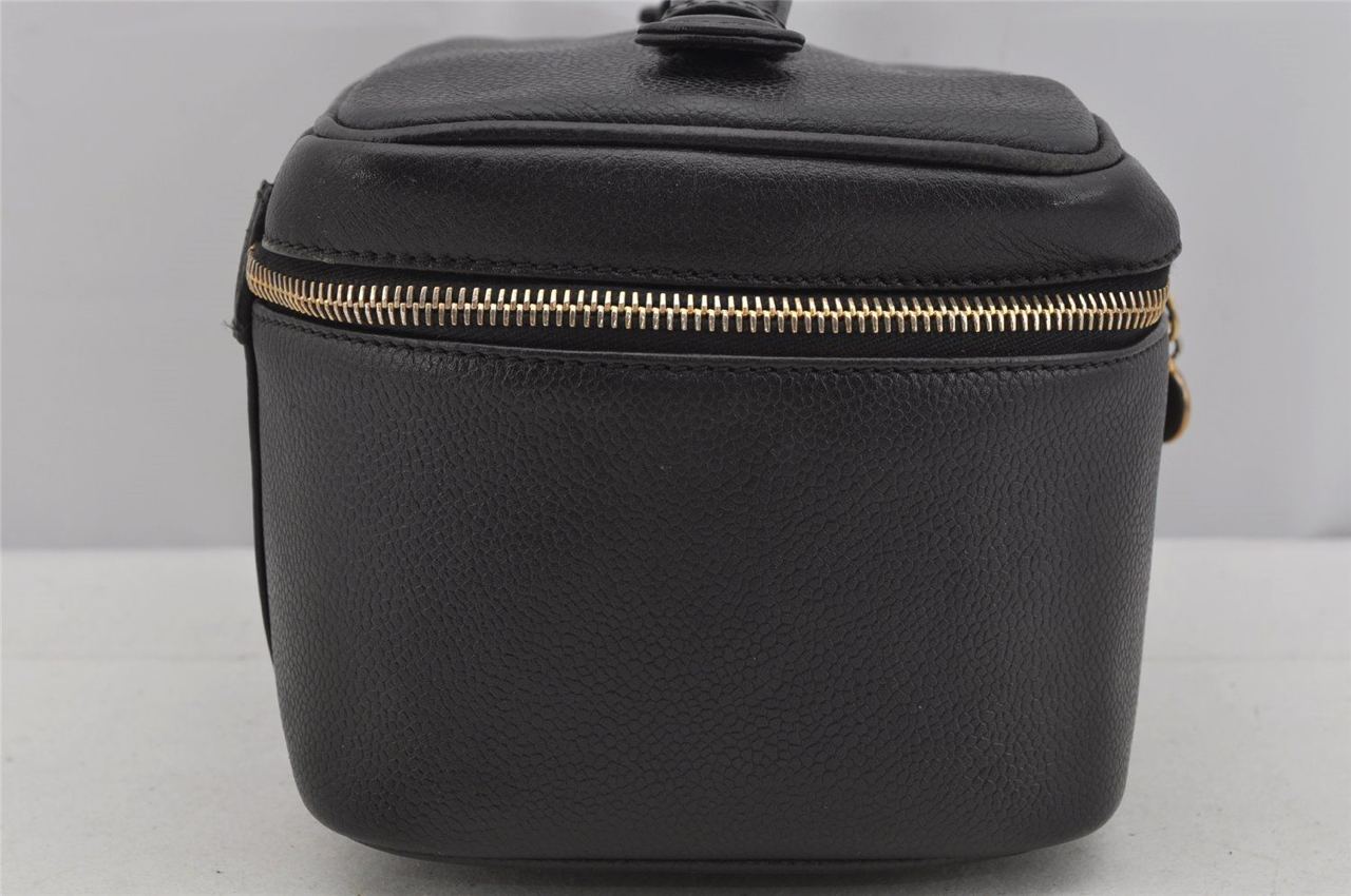 Chanel Caviar Vintage Timeless Cosmetic Case In Black