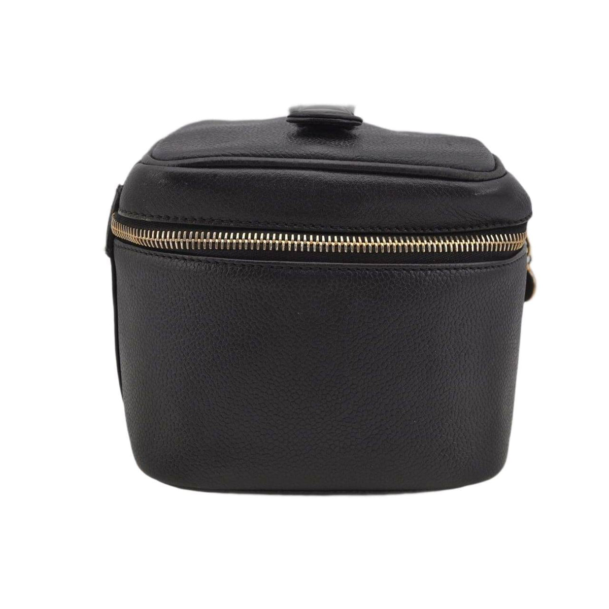Chanel Caviar Vintage Timeless Cosmetic Case In Black