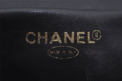 Chanel Caviar Vintage Timeless Cosmetic Case In Black