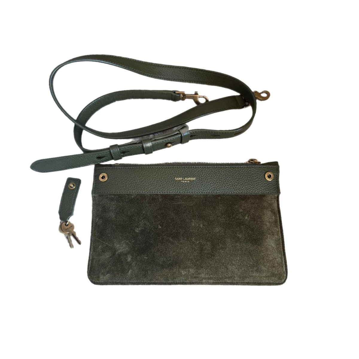 SAINT LAURENT Grained Calfskin Nano Supple Sac De Jour Bag