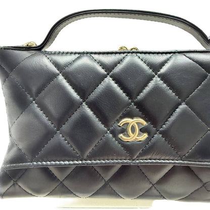 Chanel Shiny Calfskin Quilted Flap Phone Holder With Chain