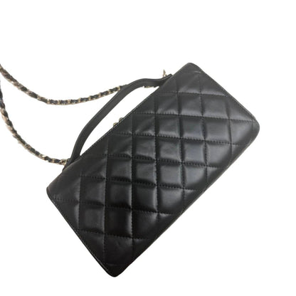 Chanel Shiny Calfskin Quilted Flap Phone Holder With Chain