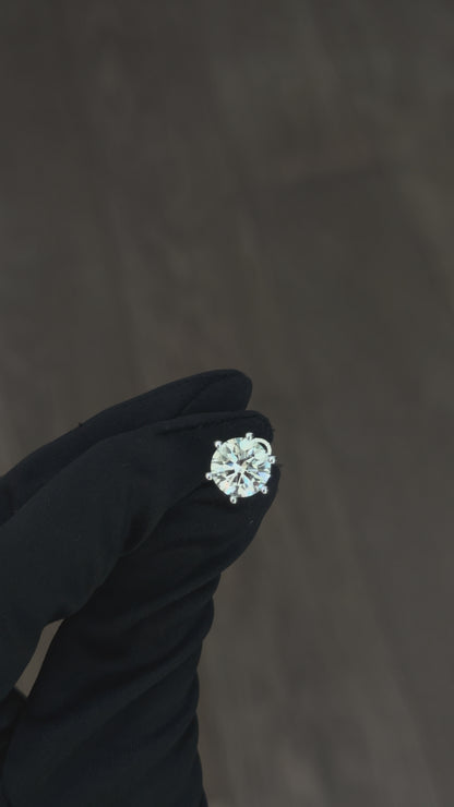 JANARY Round Brilliant 6.08-Carat Lab-Grown Diamond Stud Earrings in 18K White Gold