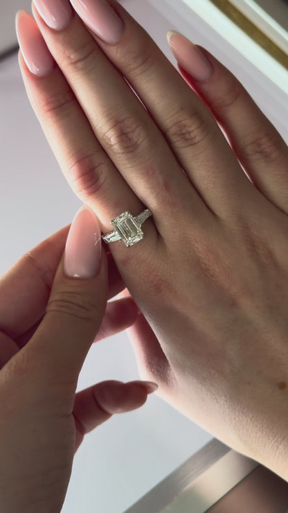 Emerald Cut Diamond Ring in 14k White Gold