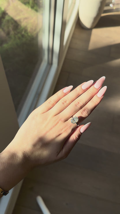 Oval Cut Diamond Ring in 14k White Gold