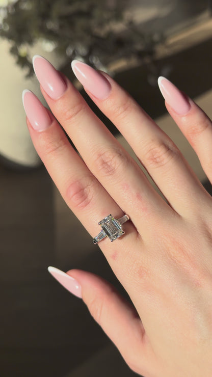 Emerald Cut Diamond Ring in 14k White Gold