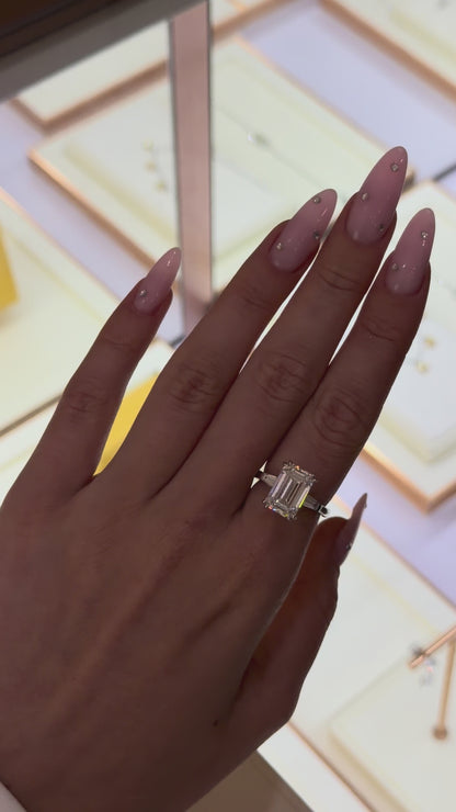 JANARY Emerald Cut 5.07-Carat Lab-Grown Diamond Ring in 18K White Gold