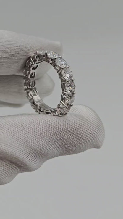 Round Shape Diamond Ring 14K Solid Gold – 6.102 CT