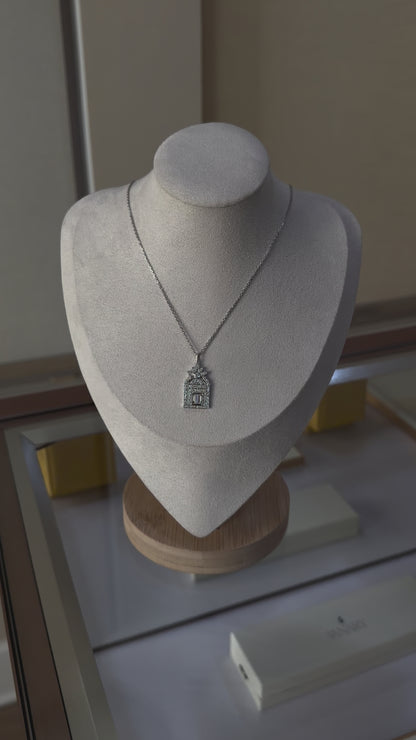 Lab-Grown Diamond Pendant Necklace in 18K White Gold