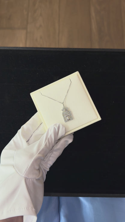 Lab-Grown Diamond Pendant Necklace in 18K White Gold