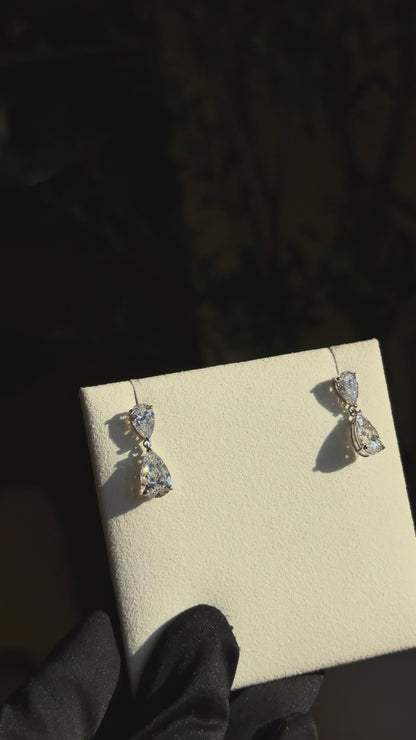 JANARY Pear 6-Carat Lab-Grown Diamond Drop Earrings in 18K White Gold