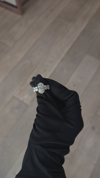JANARY Oval Modified Brilliant 7.02-Carat Lab-Grown Diamond Ring in 18K White Gold