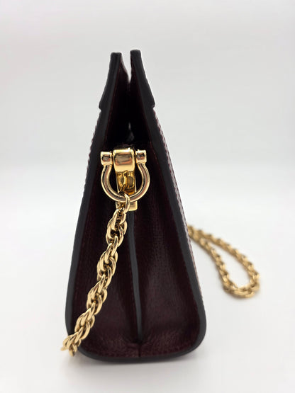 Gucci Ophidia GG Web Small Chain Shoulder Bag Calfskin Bordeaux