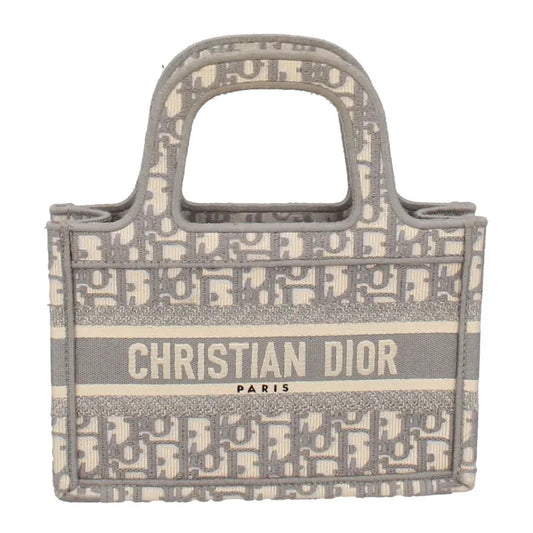 Dior oblique book tote mini canvas Women Handbag gray