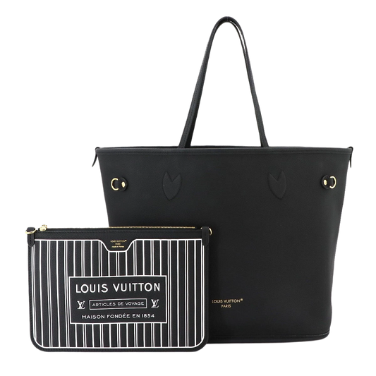 LOUIS VUITTON Neverfull Inside Out MM Tote Bag Leather Noir